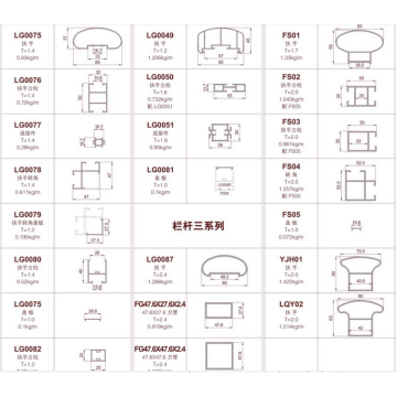 Verschiedene Designs von Aluminiumgeländern